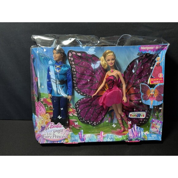 2012 Barbie Doll Mariposa and The Fairy Princess with Boy Prince NIB (dent) B-2 - Picture 1 of 12